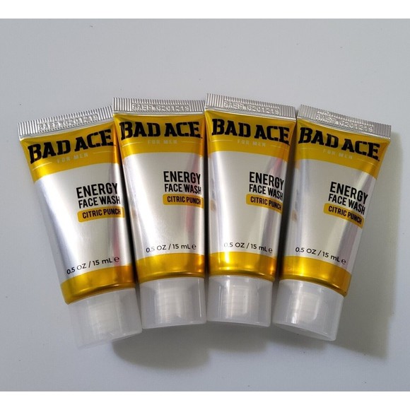 Lot Of 4- BAD ACE For Men Energy Face Wash Citrus Punch .5oz/15ml Exp 12/18/23 - Picture 1 of 6
